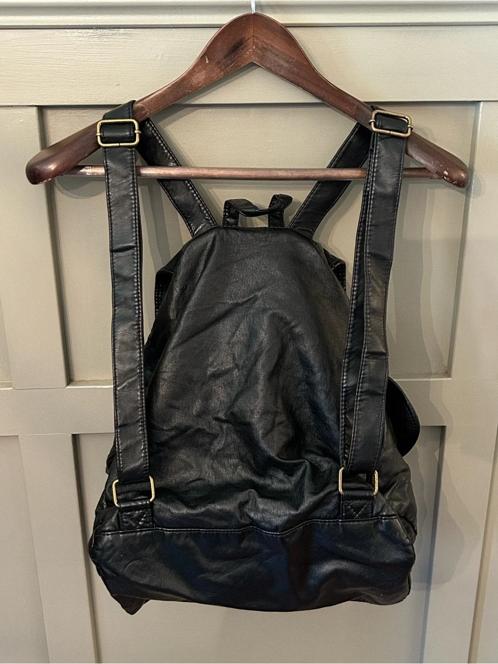 Mossimo Supply Co Faux Leather Backpack Black Y2K Vintage